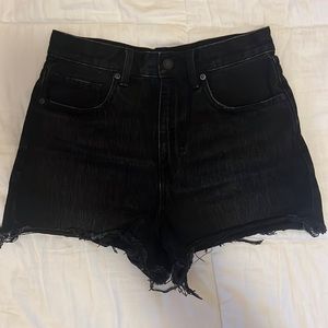 Black High Waited Cotton Jean Uniqlo Short